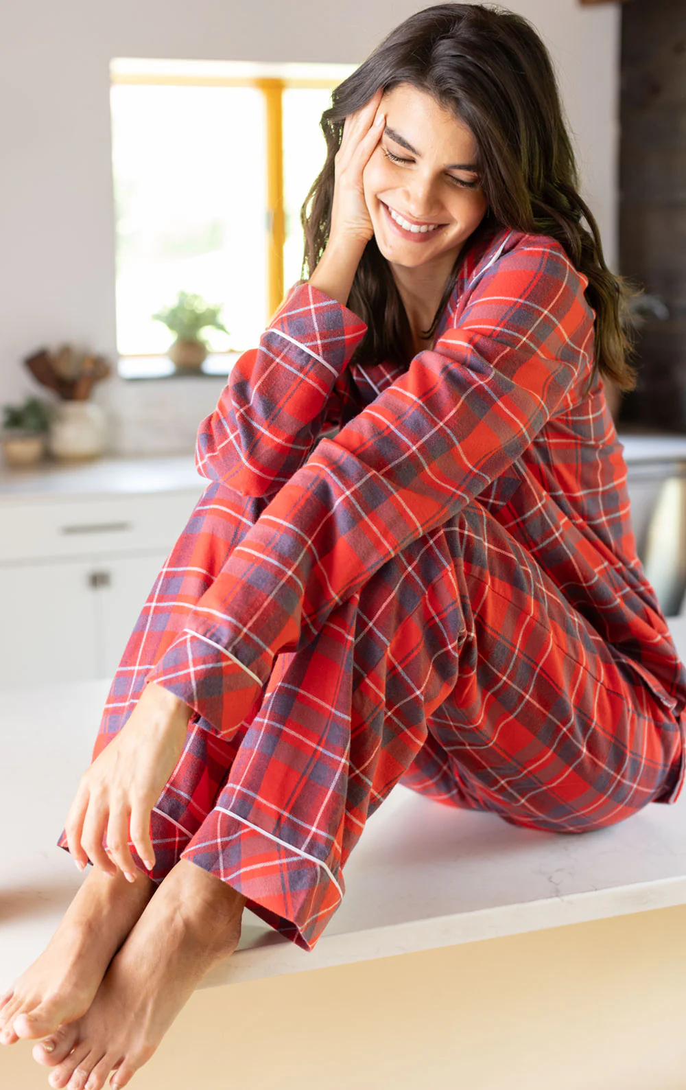 Americana Plaid Button-Front Pajamas - Image 4