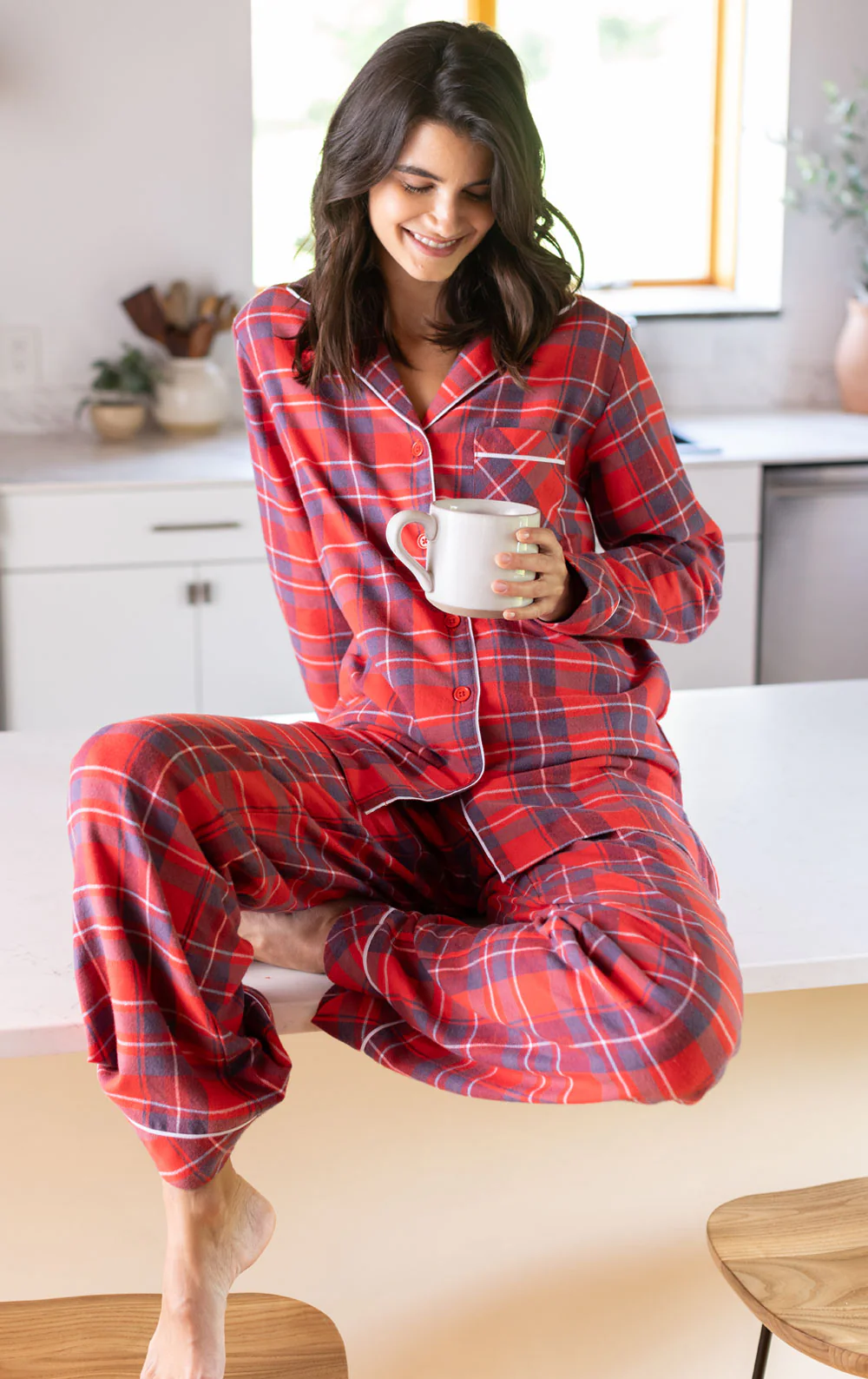 Americana Plaid Button-Front Pajamas - Image 5