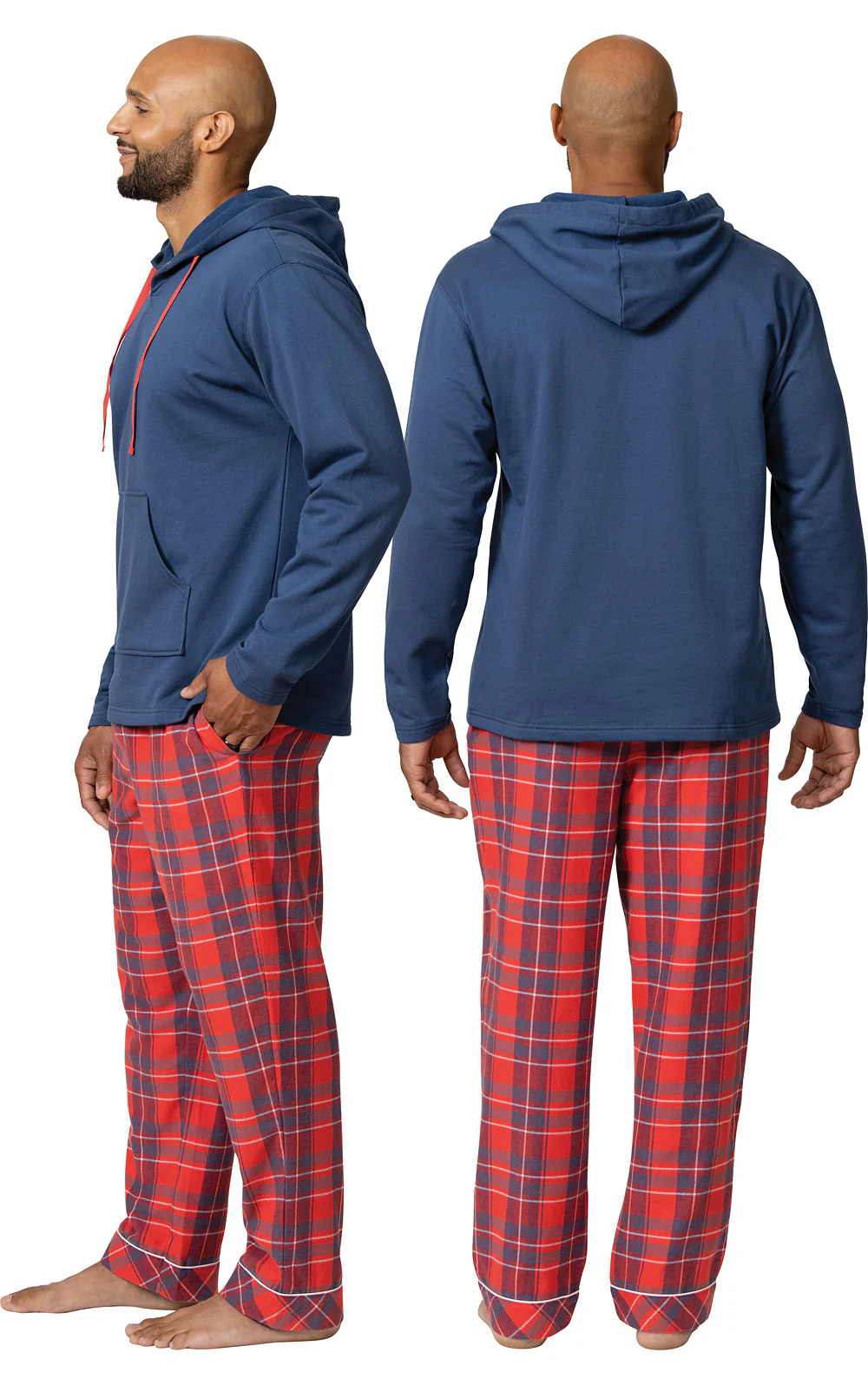 Americana Plaid Hoodie Men's Pajamas - Family Set - Image 4