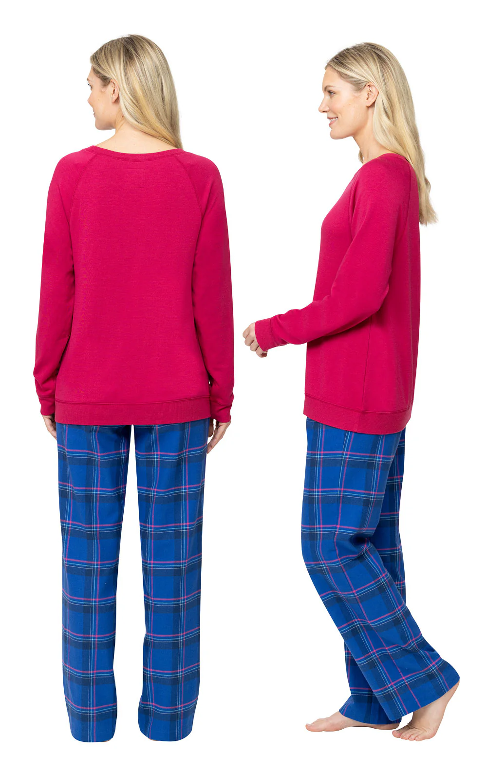Bright Plaid Soft French Terry & Flannel Pajamas - Image 3