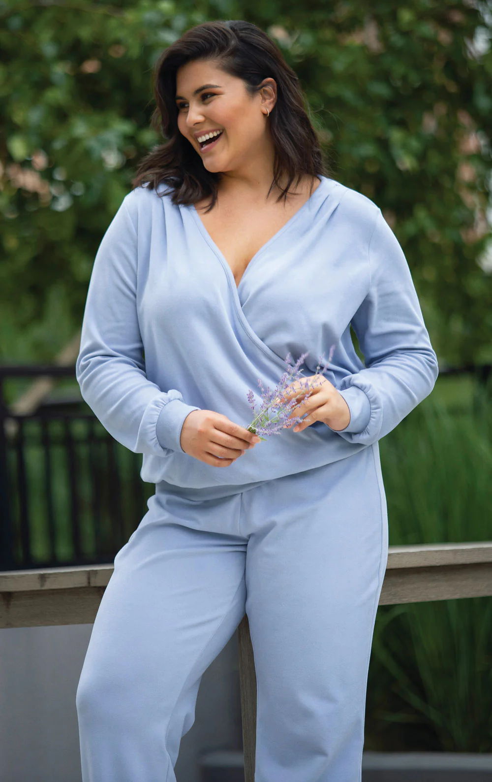 Brushed Knit Wrap Front Sweater Set - Image 6