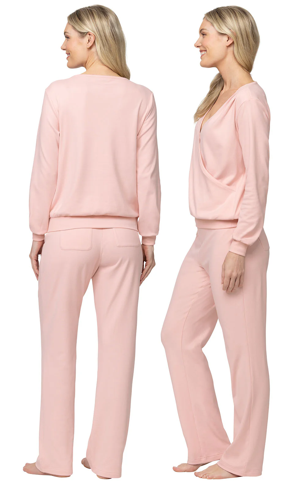 Brushed Knit Wrap Front Sweater Set - Image 7