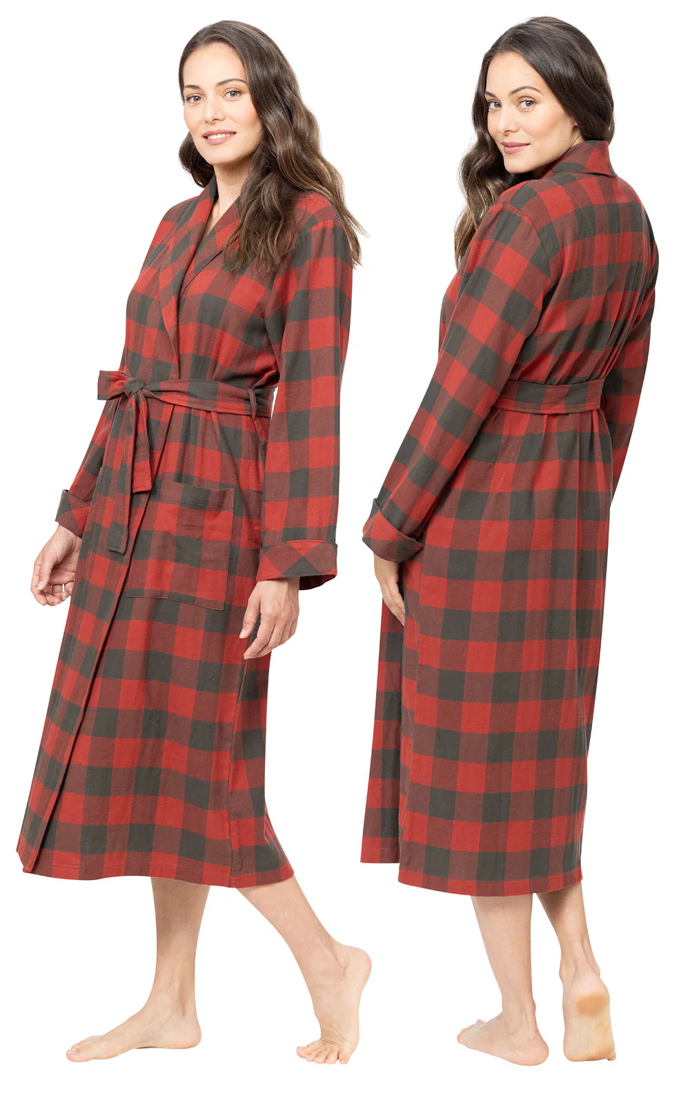 Buffalo Plaid Flannel Robe- Final Sale - Image 2