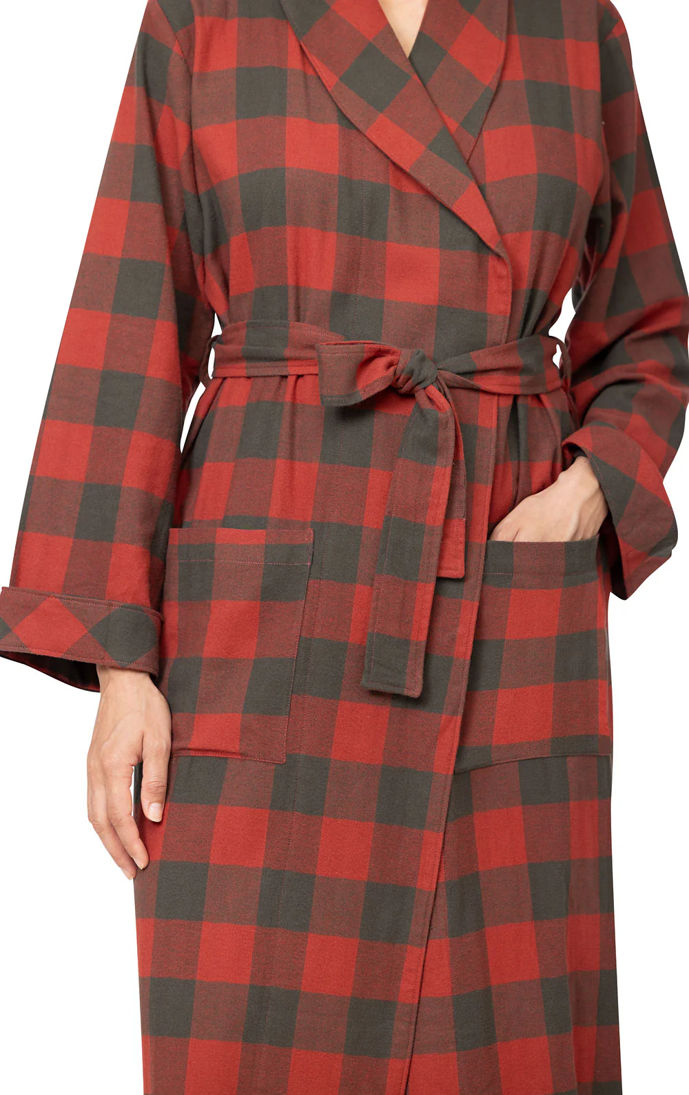 Buffalo Plaid Flannel Robe- Final Sale - Image 3
