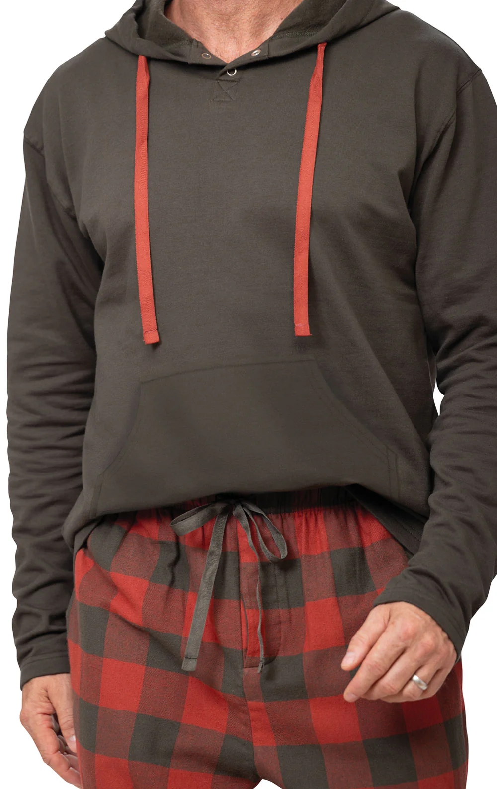 Buffalo Plaid Hoodie Men's Pajamas - Pet & Owner - Image 5