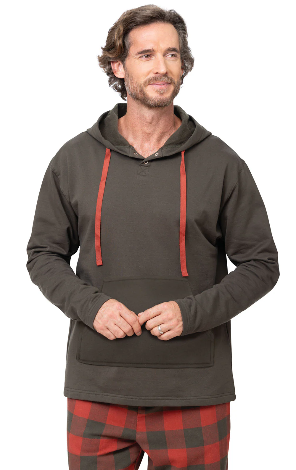 Buffalo Plaid Hoodie Men's Pajamas - Pet & Owner - Image 6