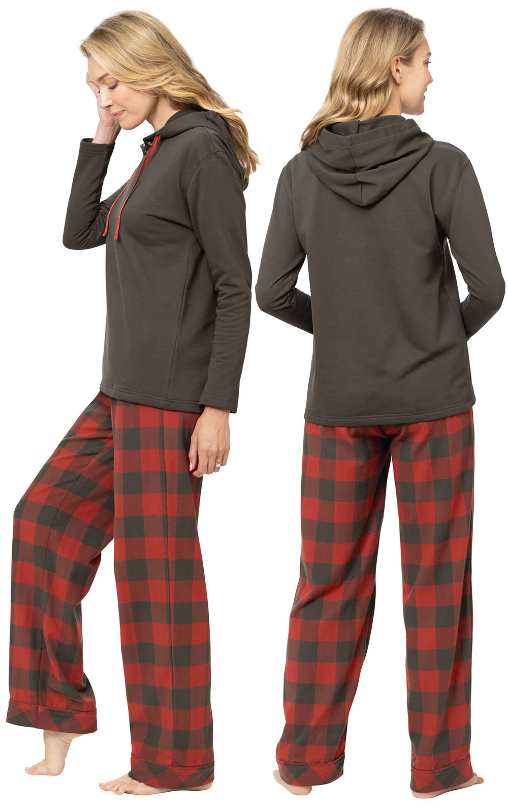 Buffalo Plaid Hoodie Pajamas - Pet & Owner - Image 4