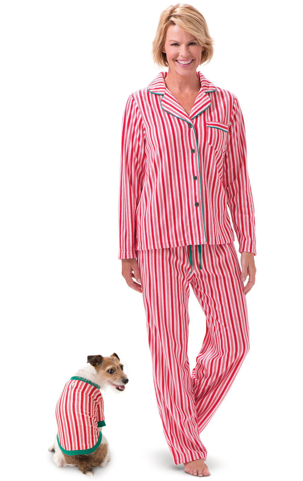 Candy Cane Fleece Matching Pet & Owner Pajamas