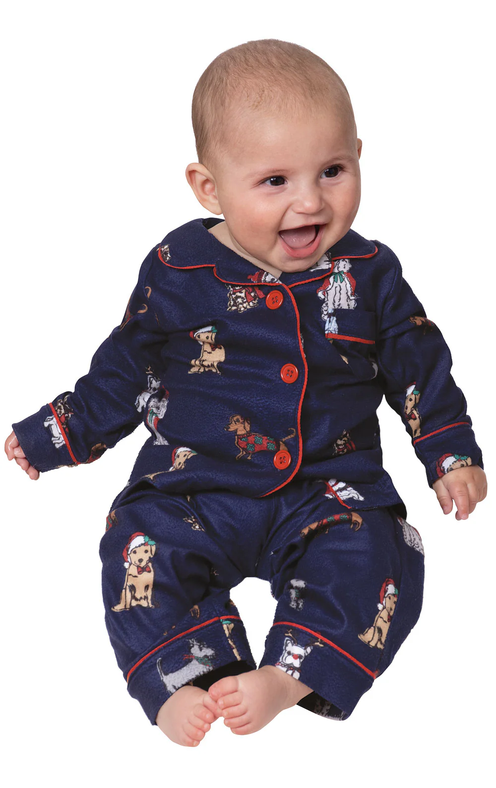 Christmas Dogs Button-Front Infant Pajamas - Final Sale