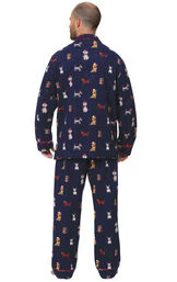 Christmas Dogs Flannel Button-Front Men's Pajamas - Image 2
