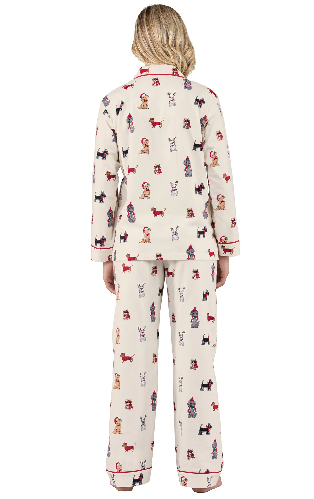 Christmas Dogs Flannel Button-Front Pajamas - Couples - Image 6