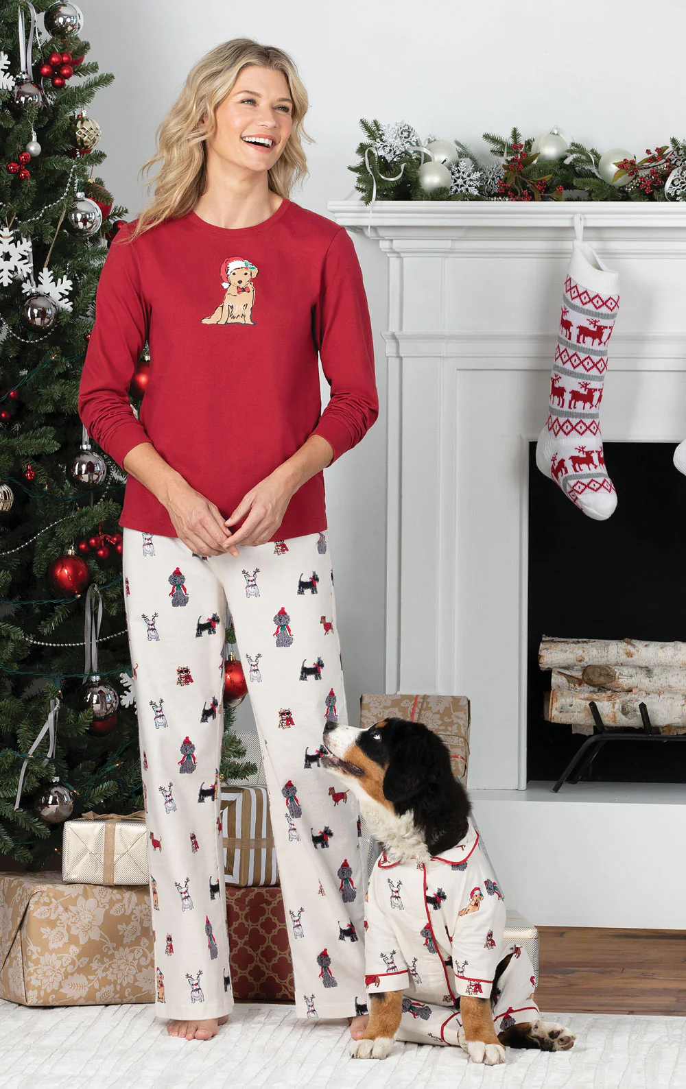 Christmas Dogs Flannel Matching Pet & Owner Pajamas - Image 2