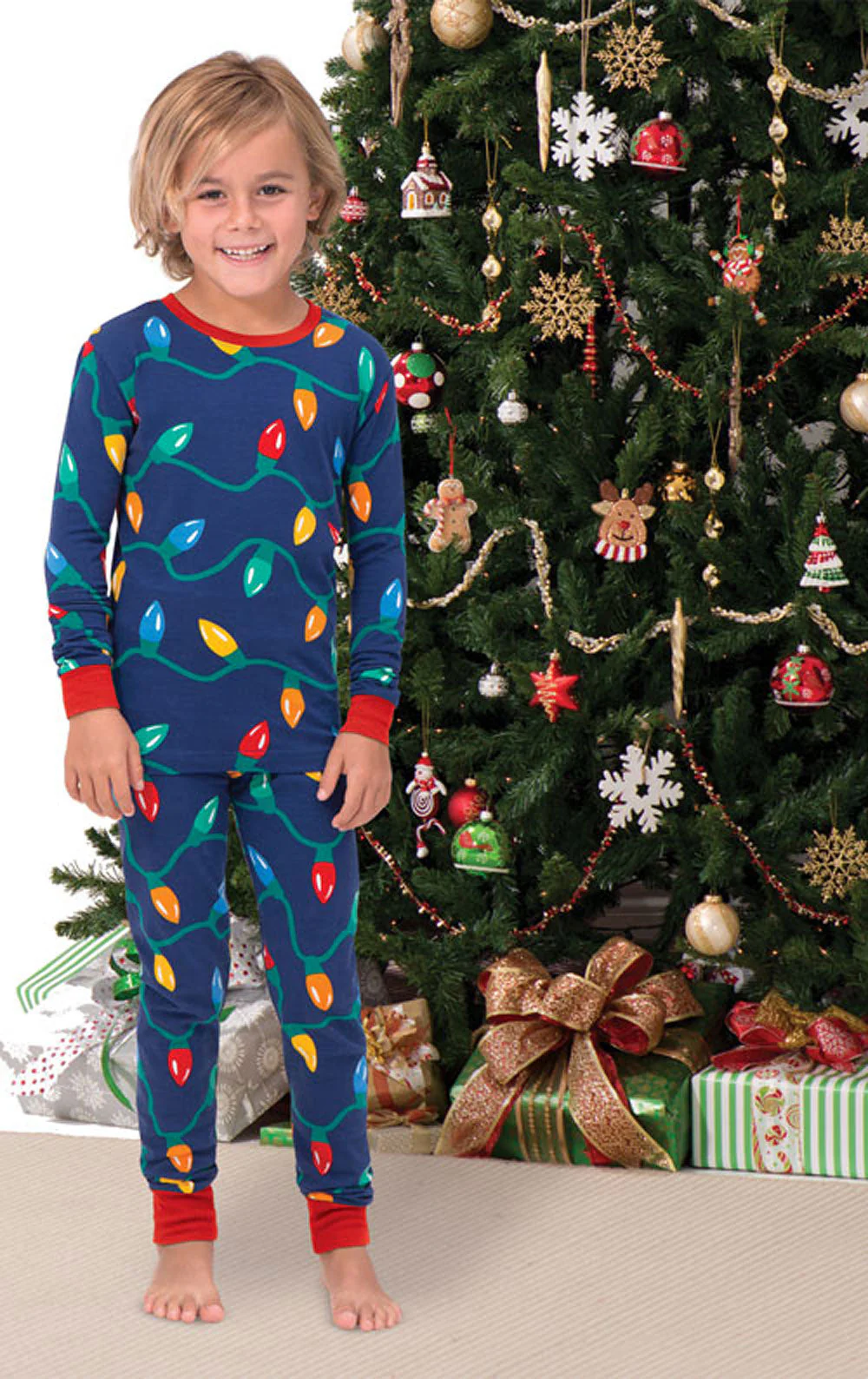 Christmas Lights Unisex Kids Pajamas - Family Set - Image 4