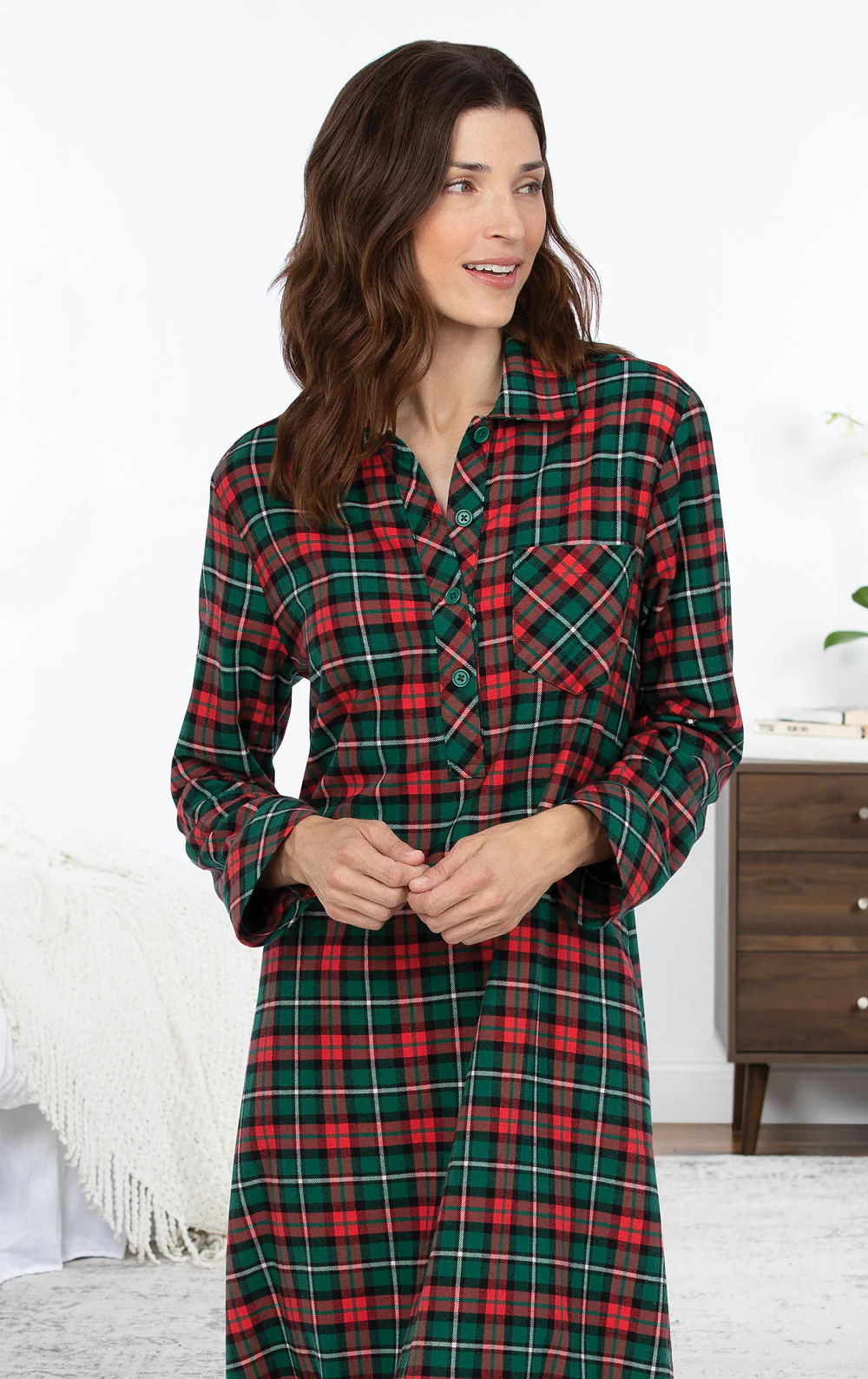 Christmas Plaid Long Nightgown - Image 3