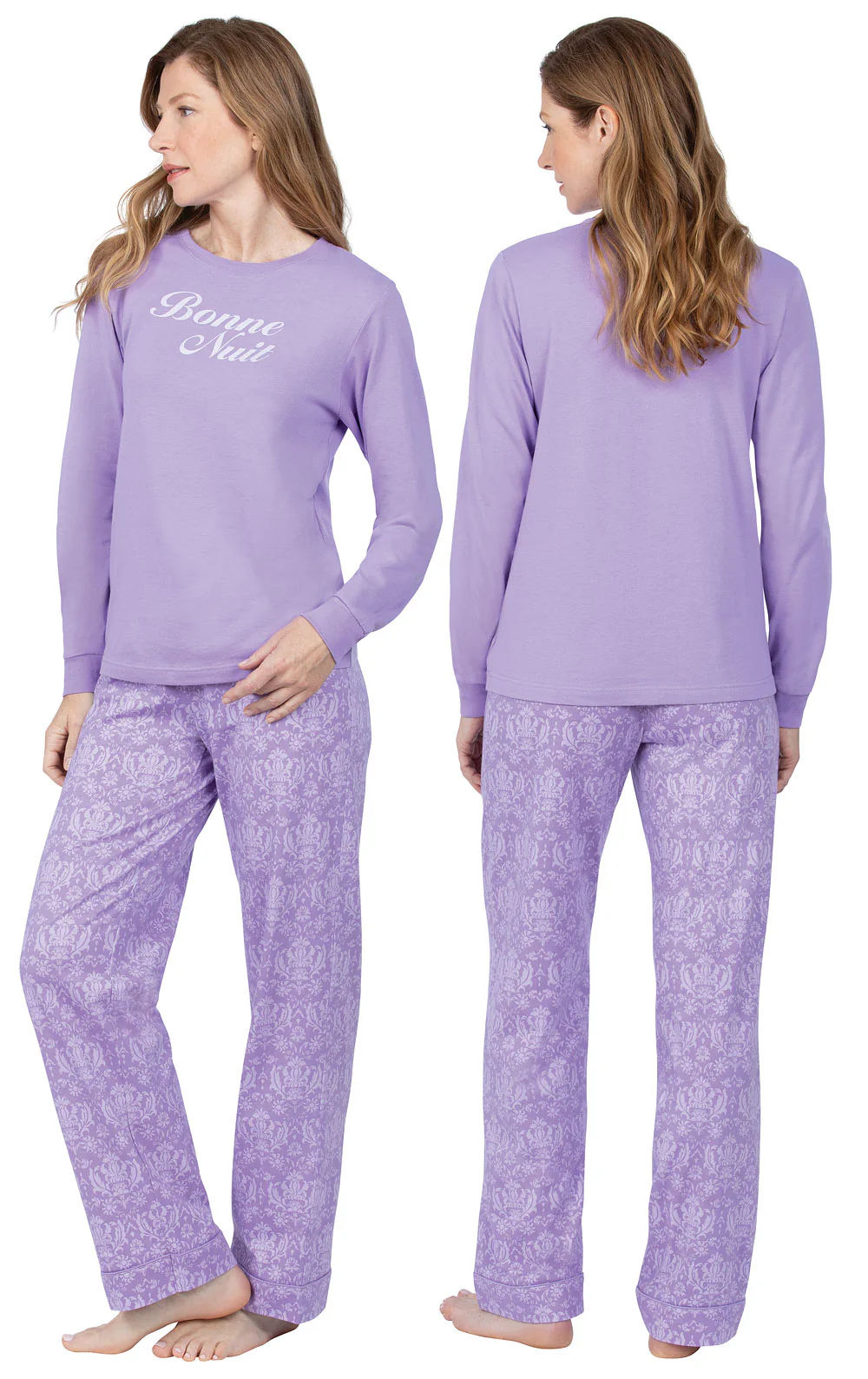 Classic Damask Long Sleeve Pajamas - Bonne Nuit - Final Sale - Image 2