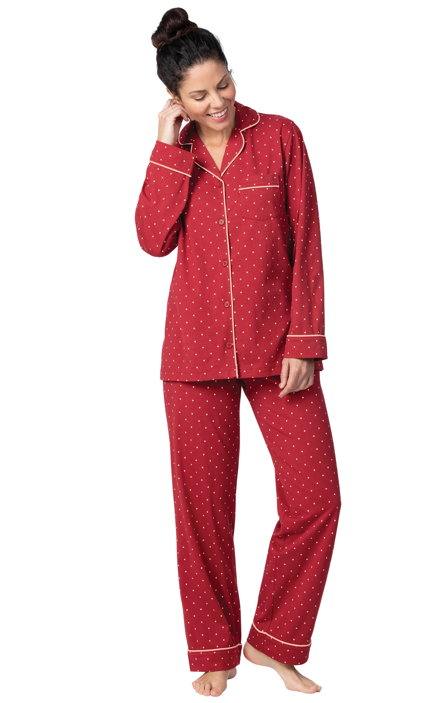Classic Polka-Dot Button-Front Pajamas - Image 30