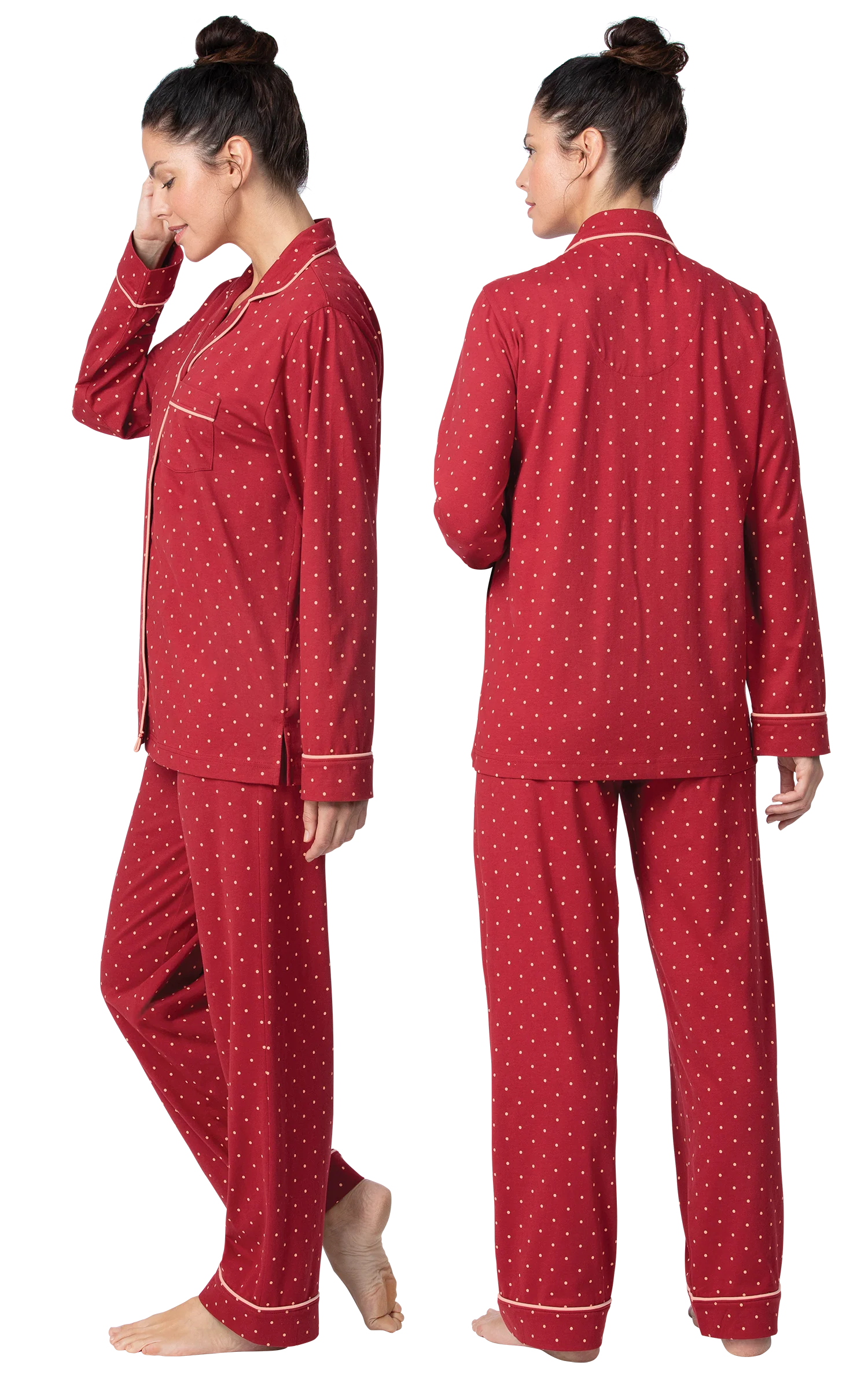 Classic Polka-Dot Button-Front Pajamas - Image 31
