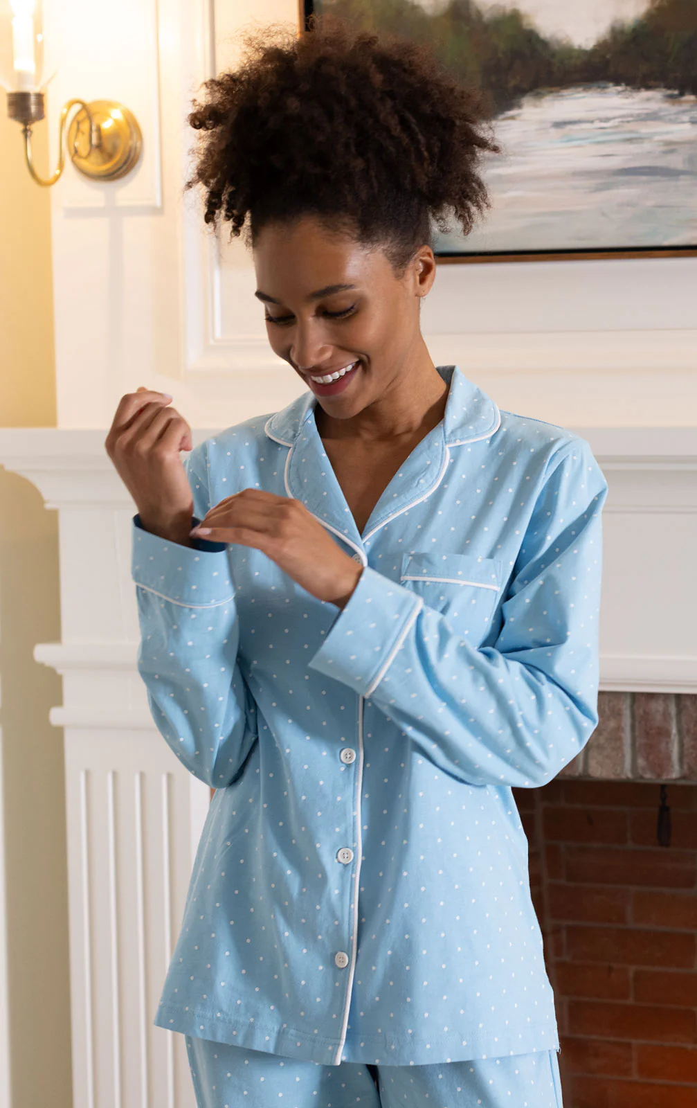 Classic Polka-Dot Button-Front Pajamas - Image 5