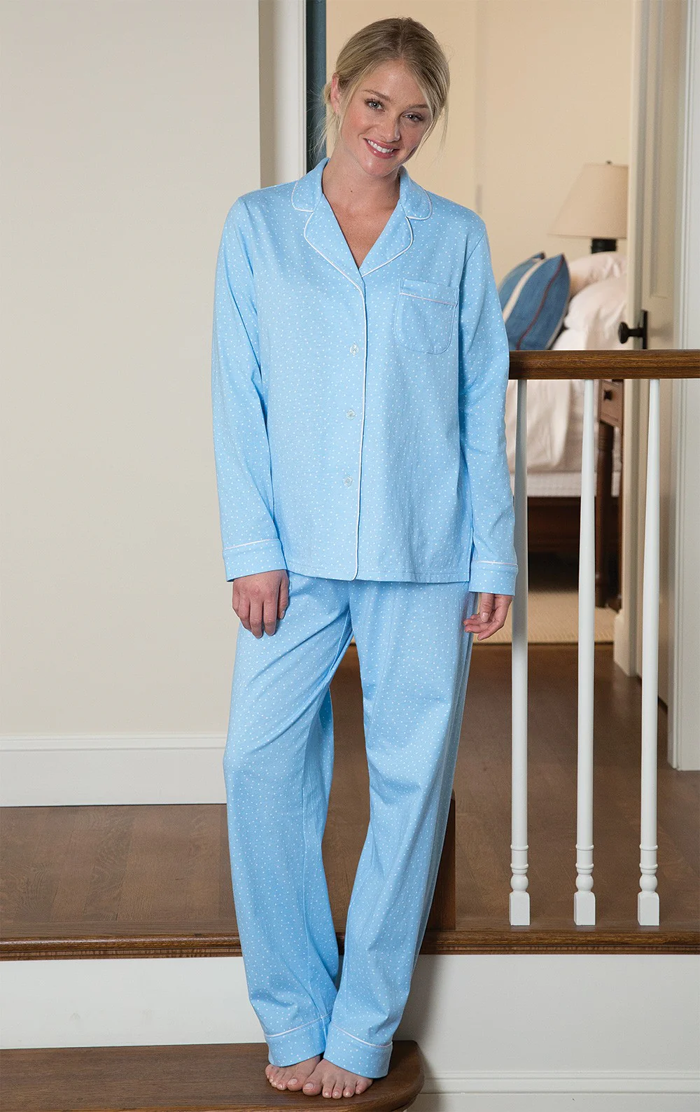 Classic Polka-Dot Button-Front Pajamas - Image 6