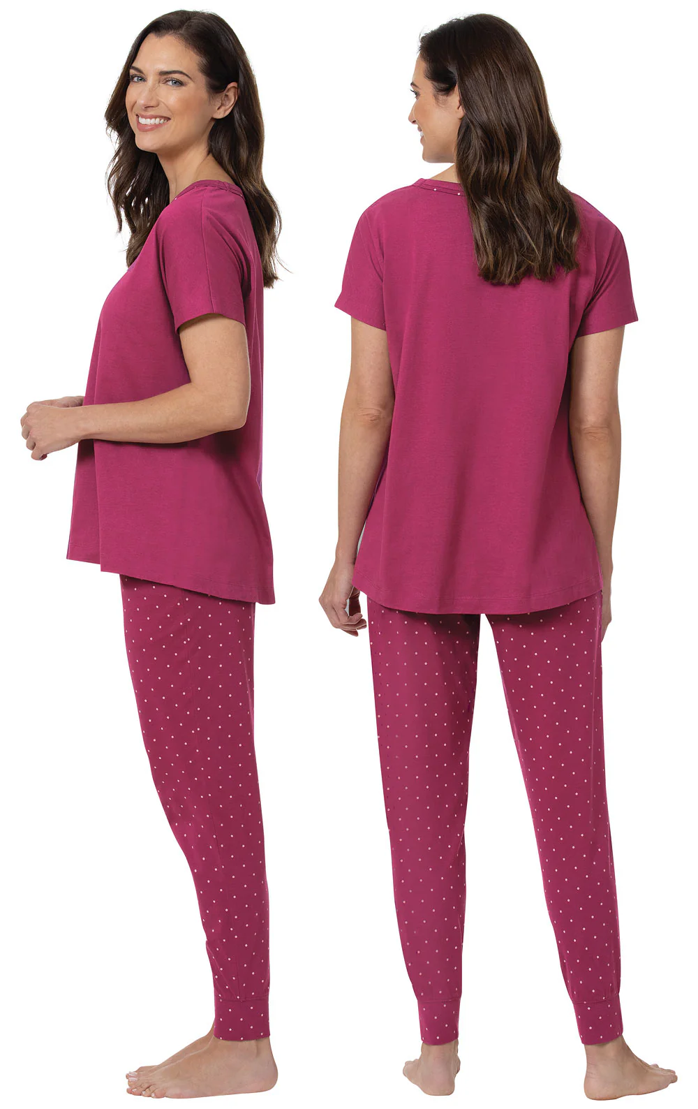 Classic Polka-Dot Dolman Sleeve Jogger Pajamas  - Final Sale - Image 2