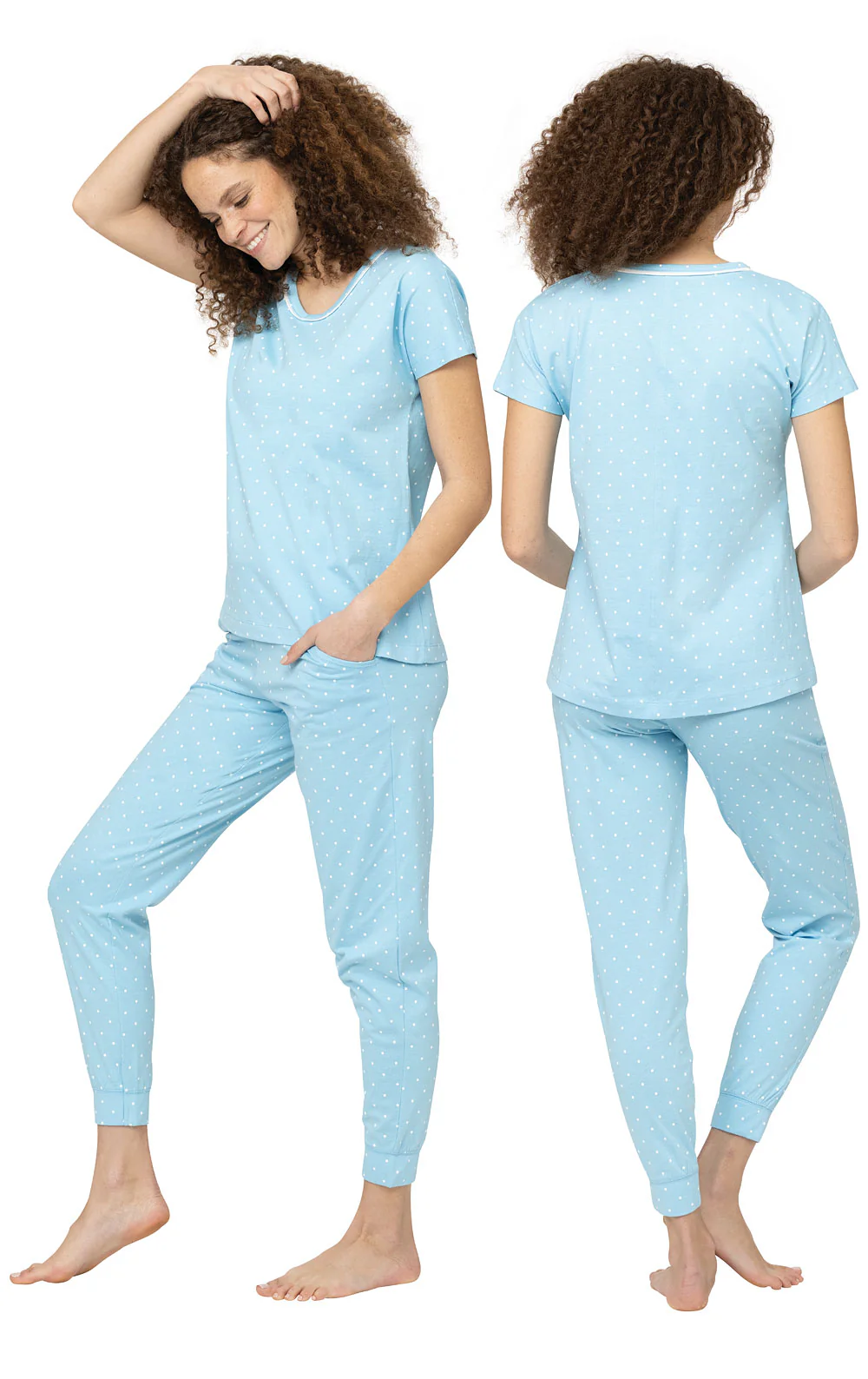 Classic Polka-Dot Dolman Sleeve Jogger Pajamas  - Final Sale - Image 7