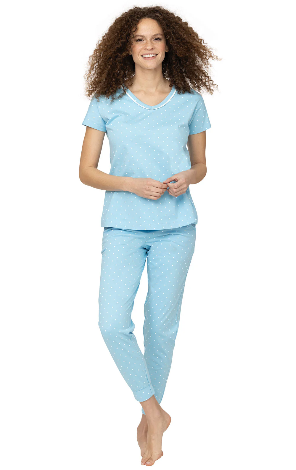 Classic Polka-Dot Dolman Sleeve Jogger Pajamas  - Final Sale - Image 9