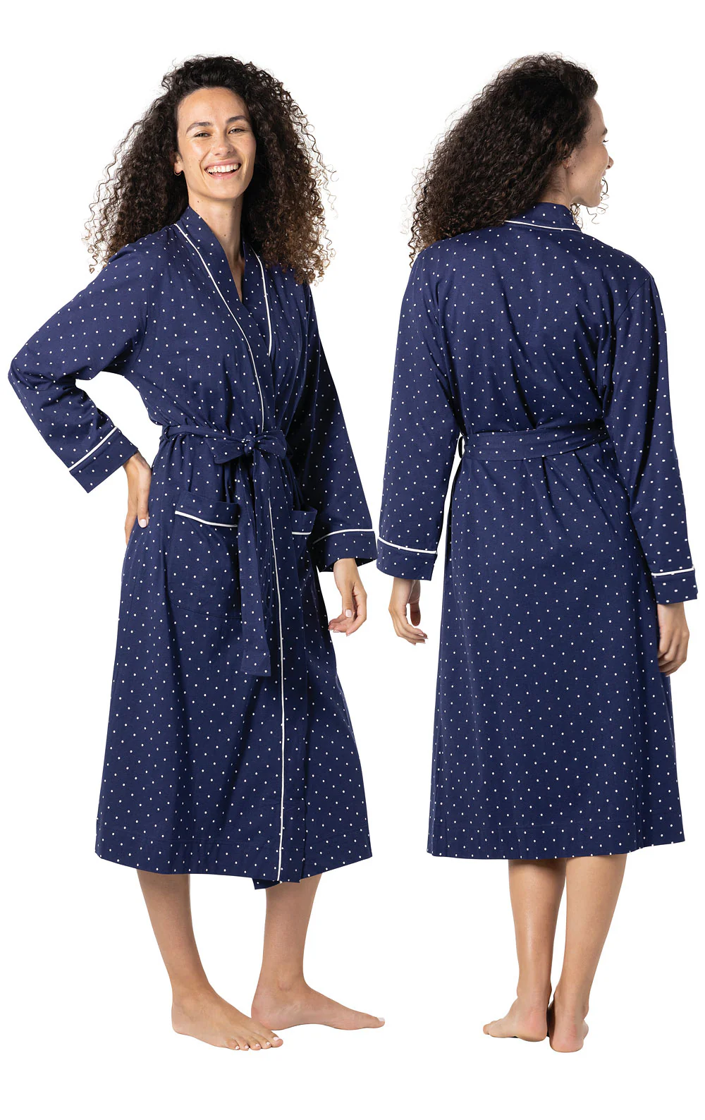 Classic Polka-Dot Mid-Length Robe - FINAL SALE - Image 3