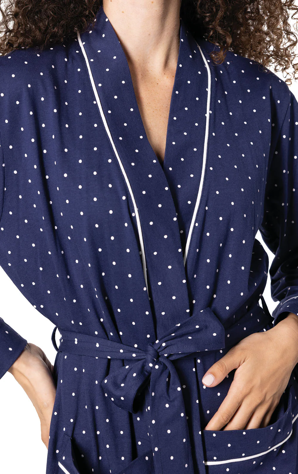 Classic Polka-Dot Mid-Length Robe - FINAL SALE - Image 4