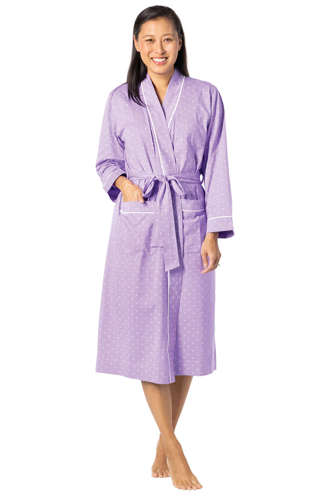 Classic Polka-Dot Mid-Length Robe - FINAL SALE - Image 5
