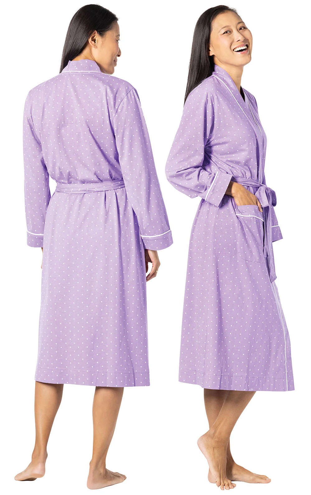 Classic Polka-Dot Mid-Length Robe - FINAL SALE - Image 6