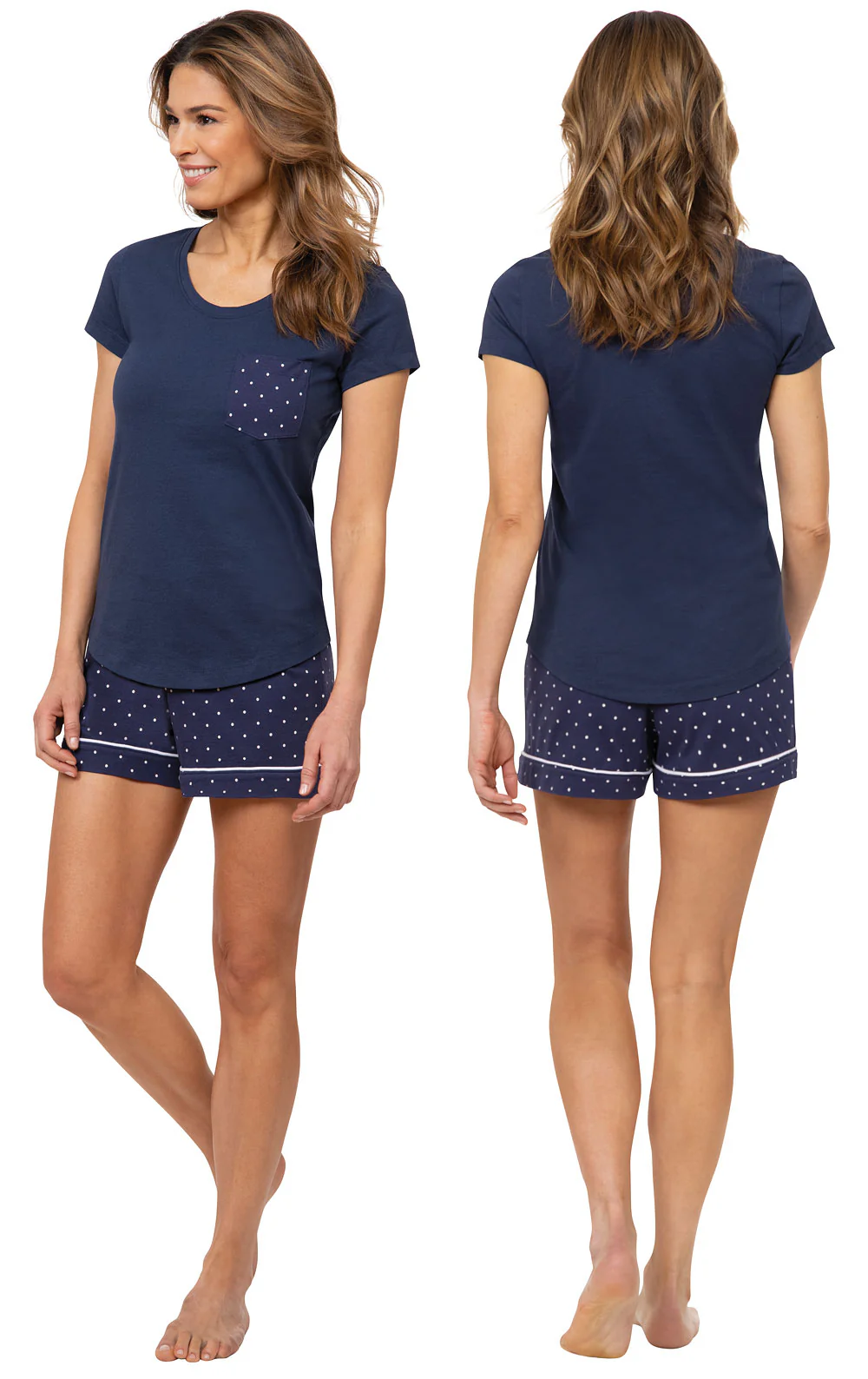 Classic Polka-Dot Pocket Tee Short Set - Image 2