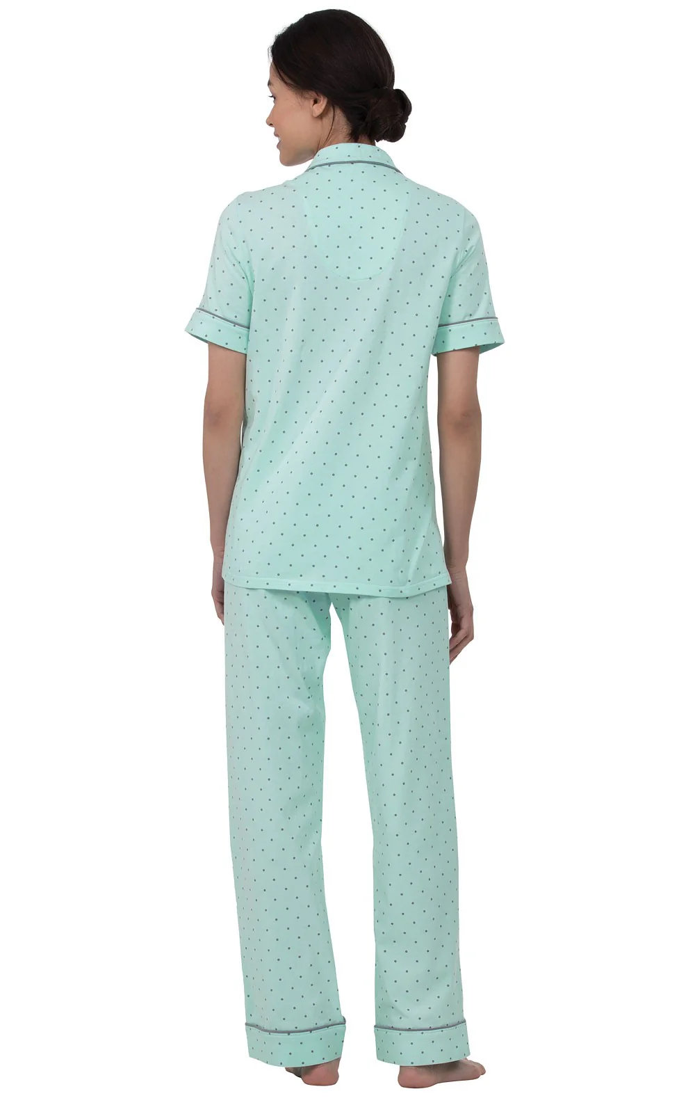 Classic Polka-Dot Short Sleeve Button-Front Pajamas - Image 10