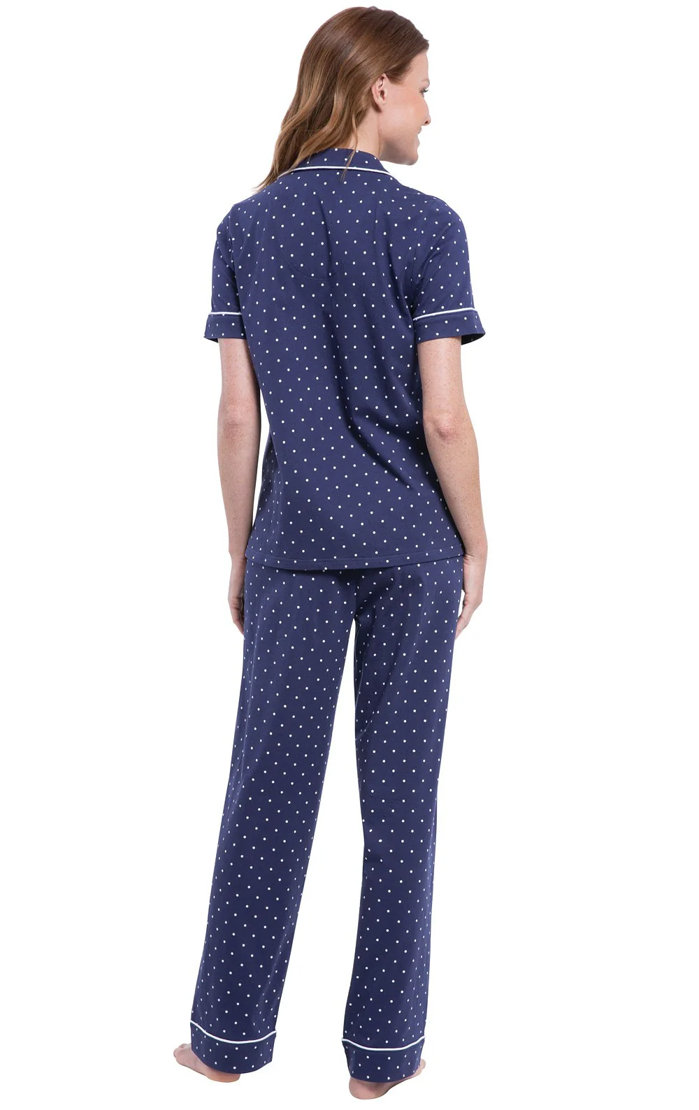 Classic Polka-Dot Short Sleeve Button-Front Pajamas - Image 4