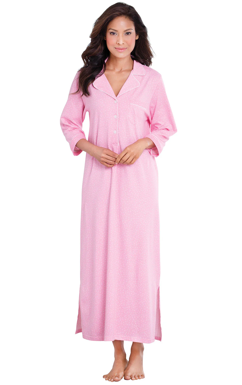 Classic Polka-Dot ¾ Sleeve Nightgown - Image 4