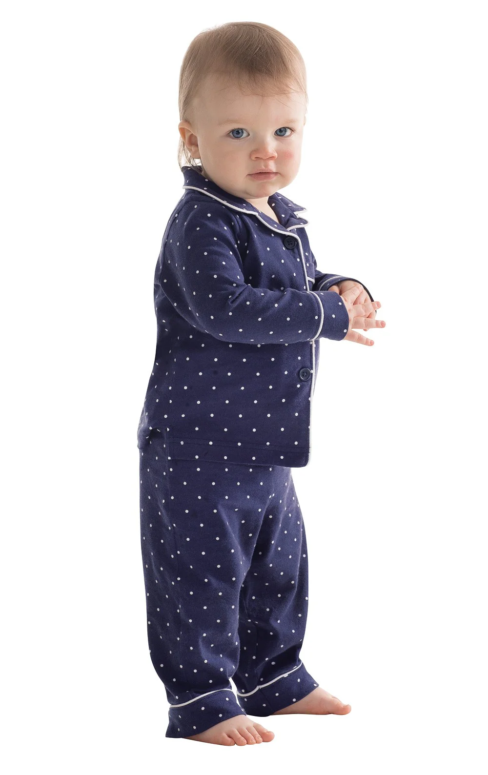 Classic Polka-Dots Button-Front Infant Pajamas - Final Sale