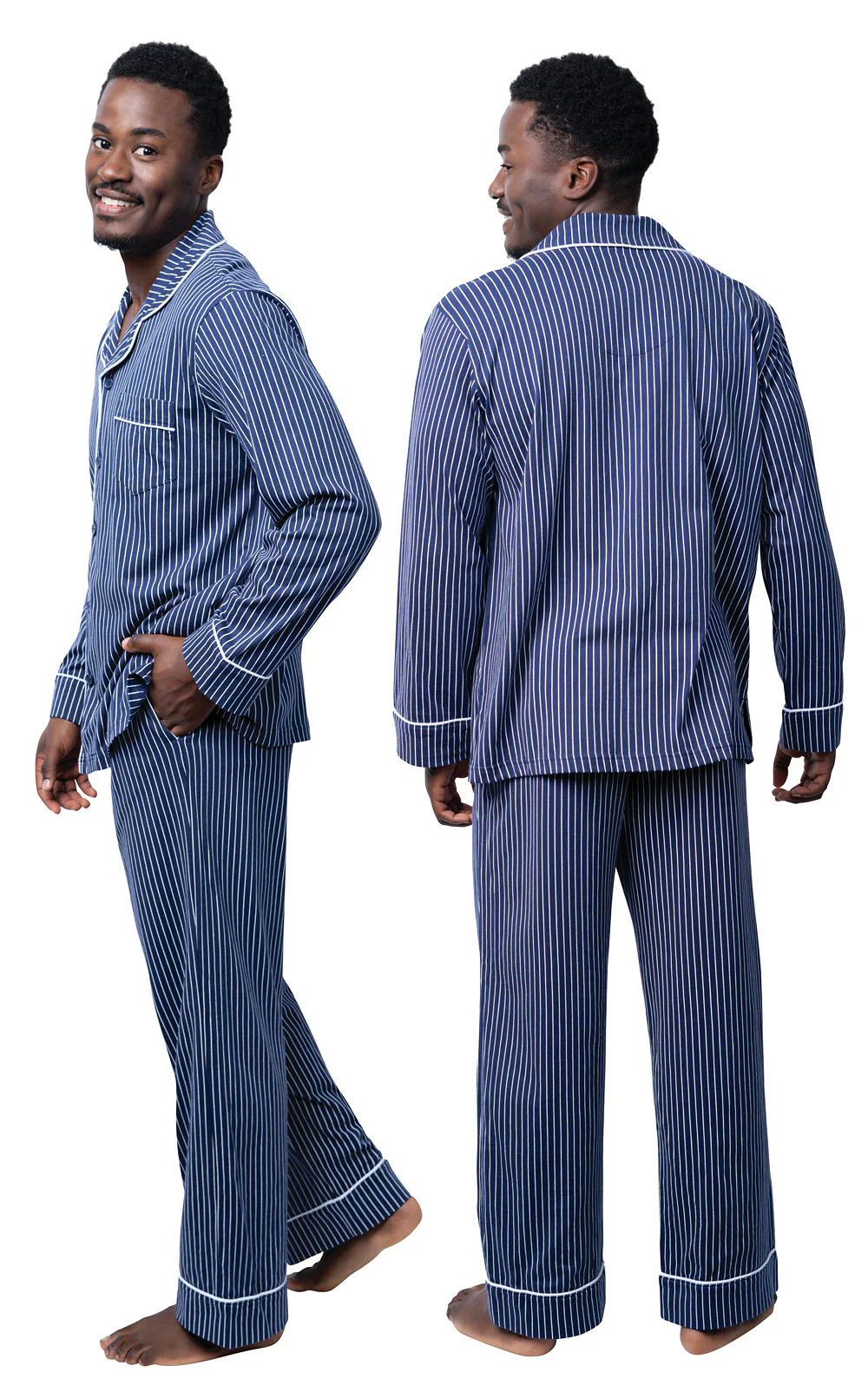 Classic Stripe Button-Front Men's Pajamas - Image 3