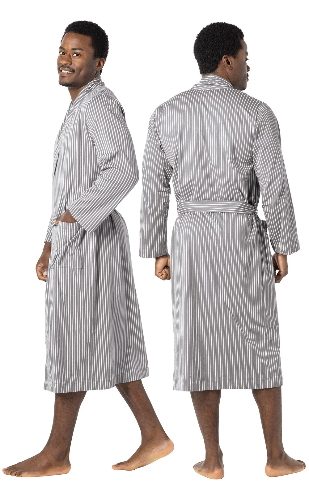 Classic Stripe Men's Robe - Image 4
