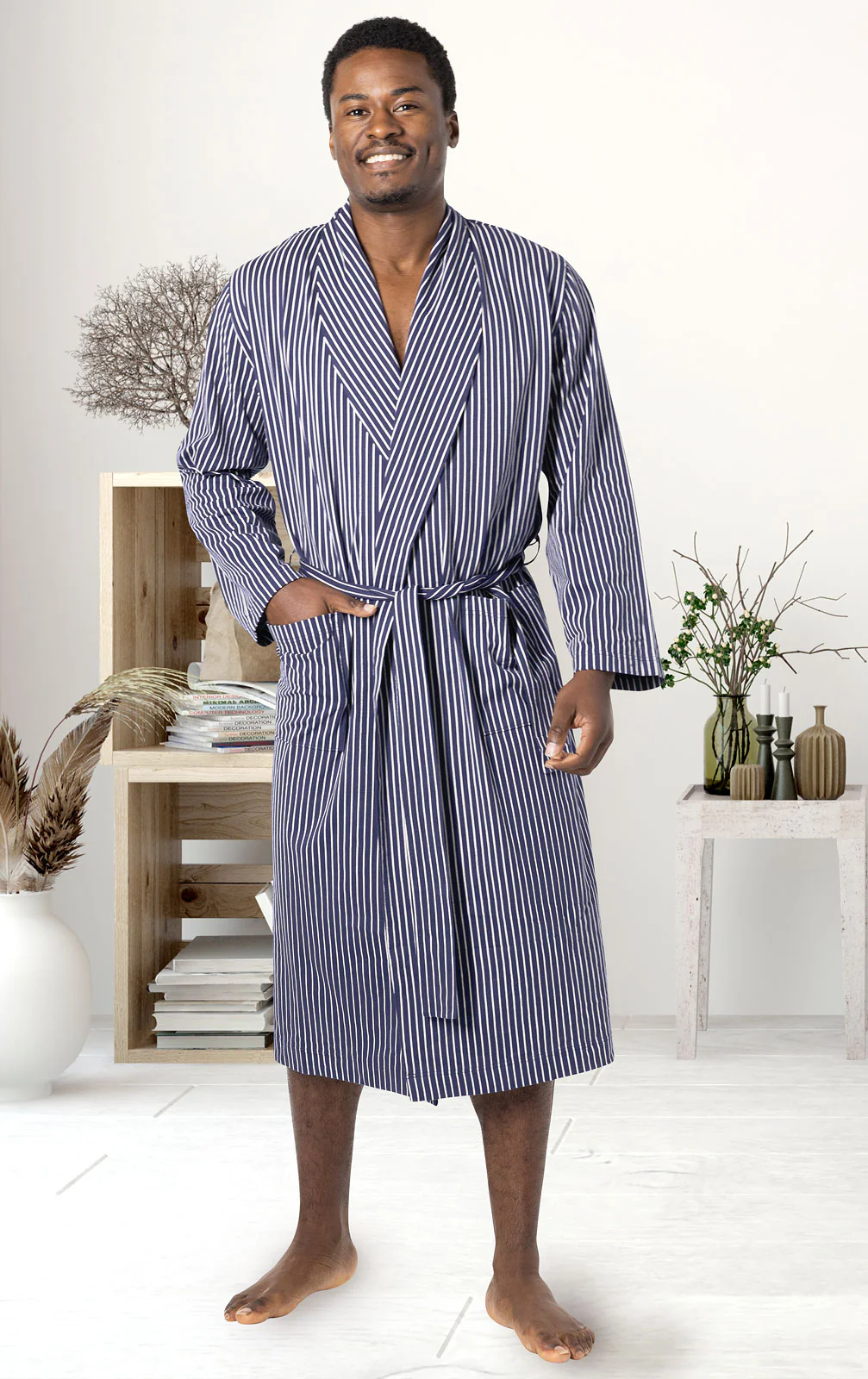 Classic Stripe Men's Robe - Image 6