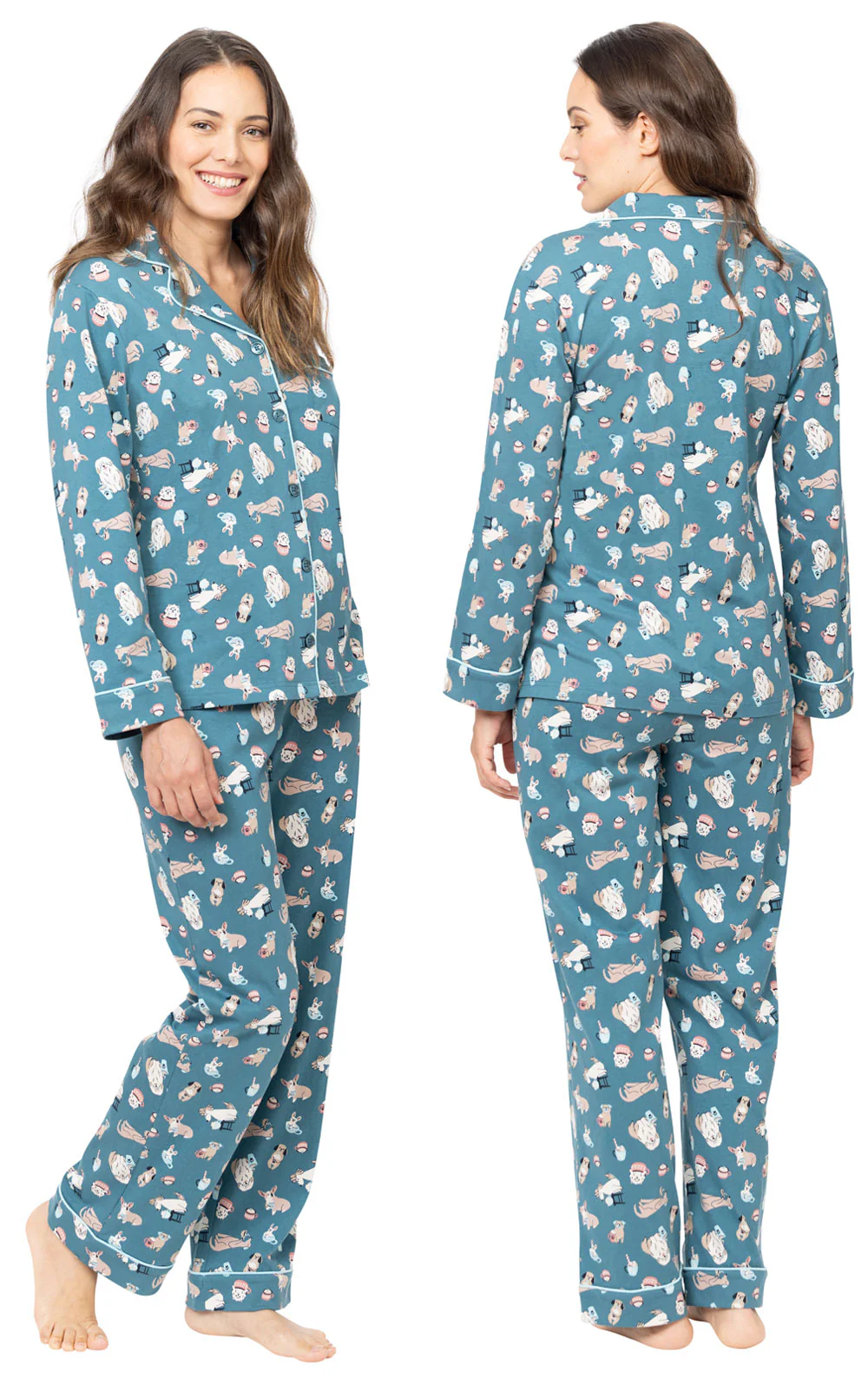 Coffee Dogs Button-Front Pajamas - Image 2