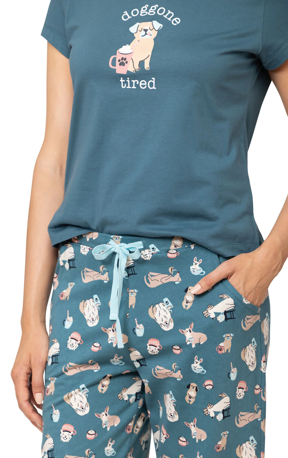 Coffee Dogs Graphic Tee Pajamas - Image 4