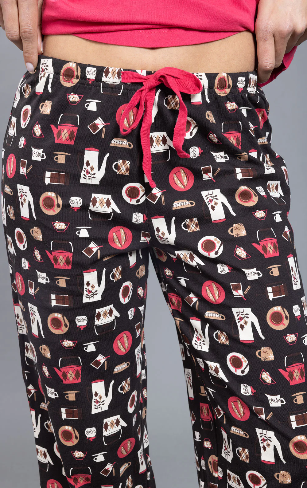Coffee Lovers Pocket Tee Capri Pajamas - Image 5