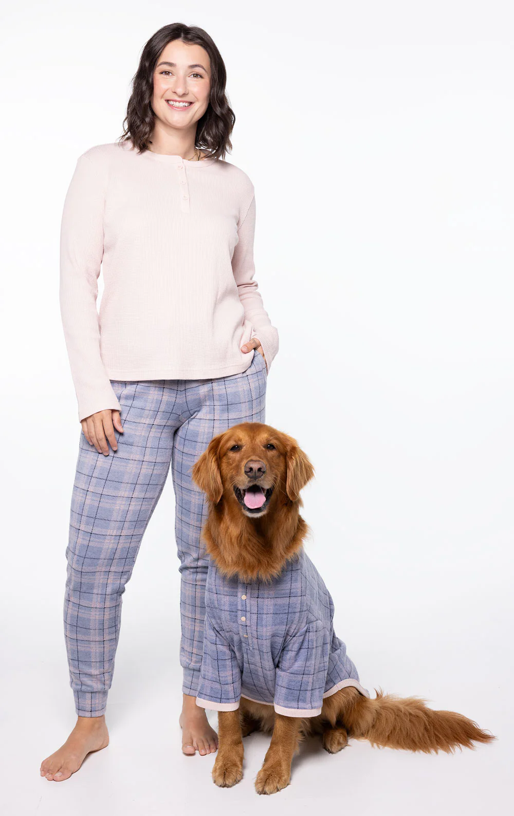 Comfort Knit Pet Pajamas - Dusty Plaid Pet & Owner - Image 2