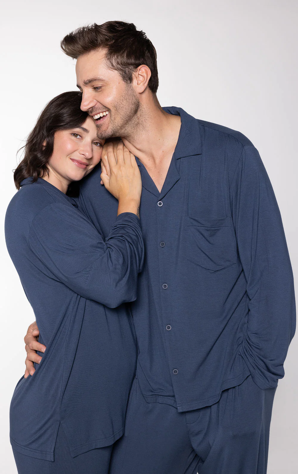 Consciously Cozy Button-Front Matching Couples Pajamas - Image 3
