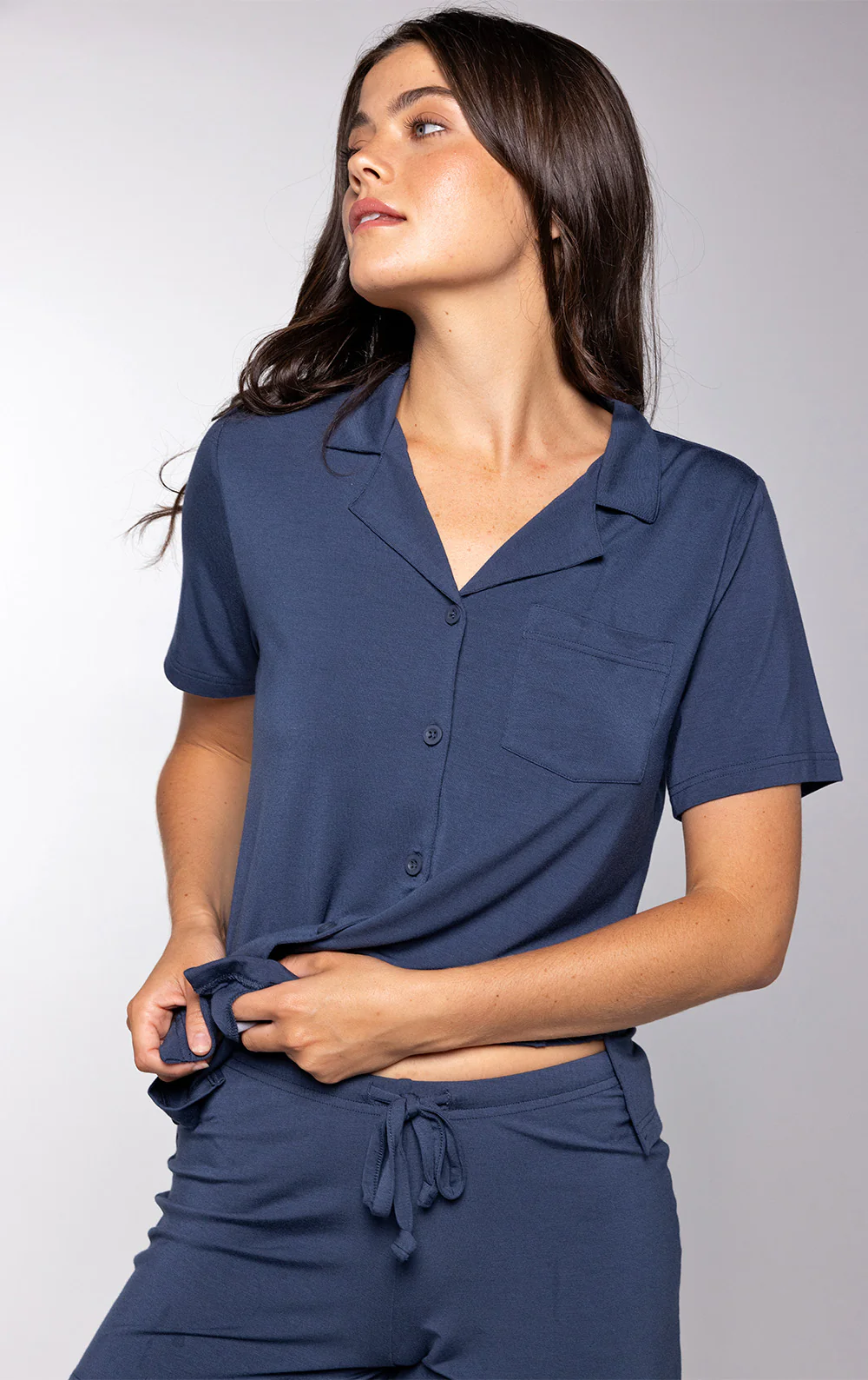 Consciously Cozy Button-Front Short Set - Image 7