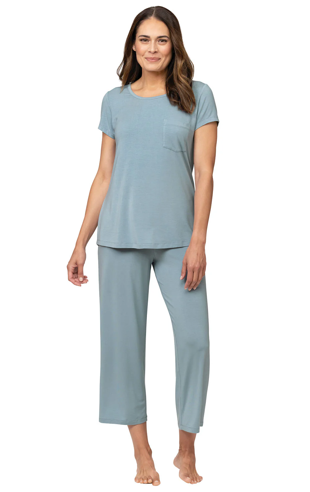Consciously Cozy Capri & Button-Front Matching Couples Pajamas - Image 4