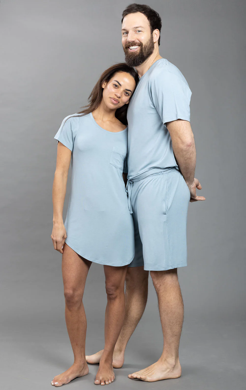 Consciously Cozy Nightshirt & Short Set Matching Couples Pajamas - Image 4
