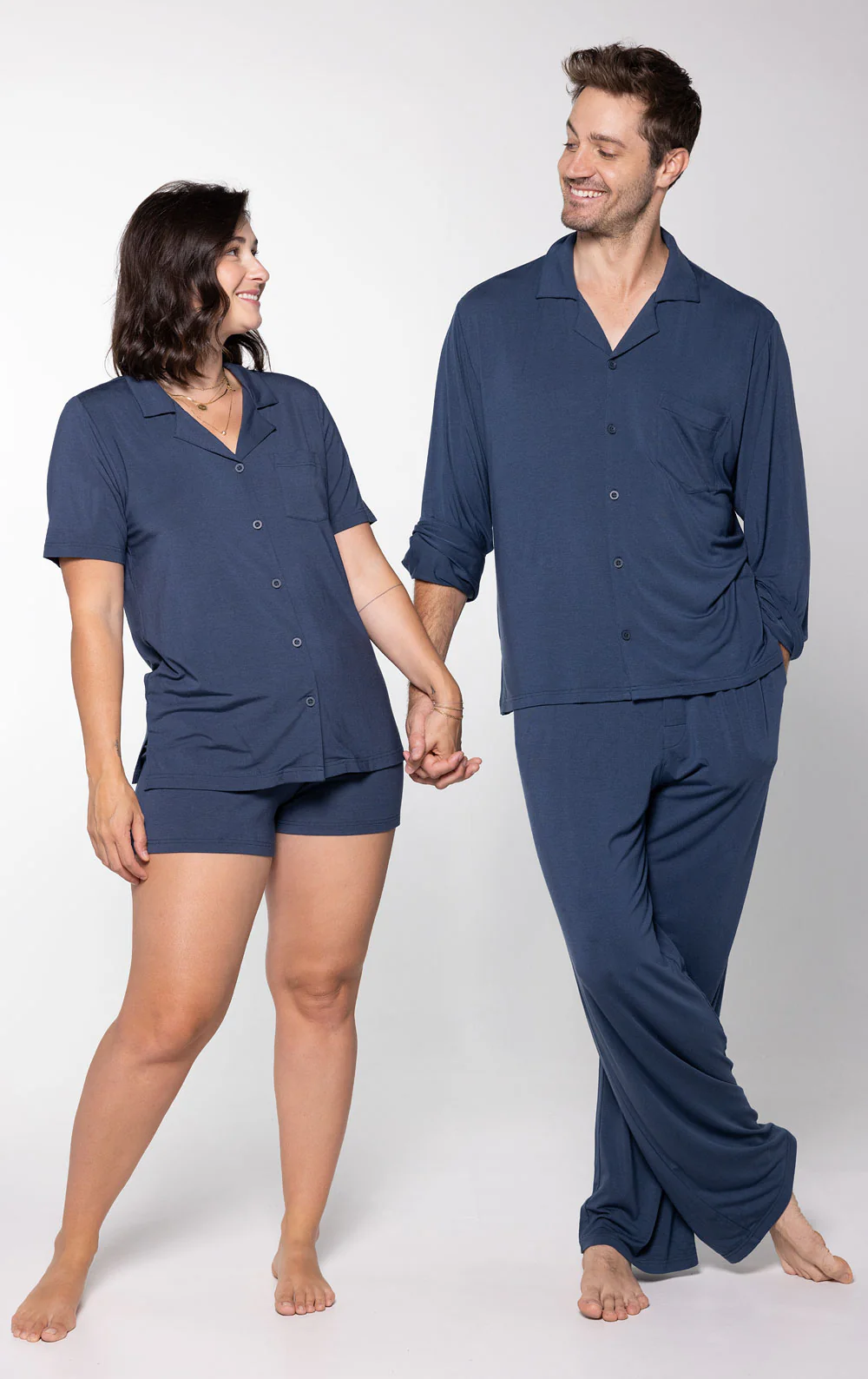 Consciously Cozy Short Set & Button-Front Matching Couples Pajamas - Image 3