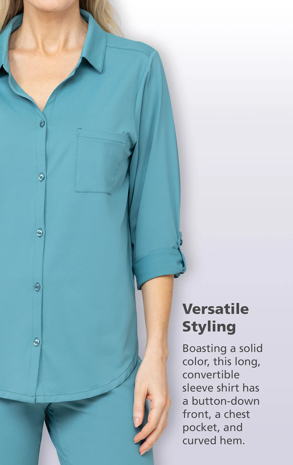 Cooling Pajama Convertible Sleeve Shirt - Image 5