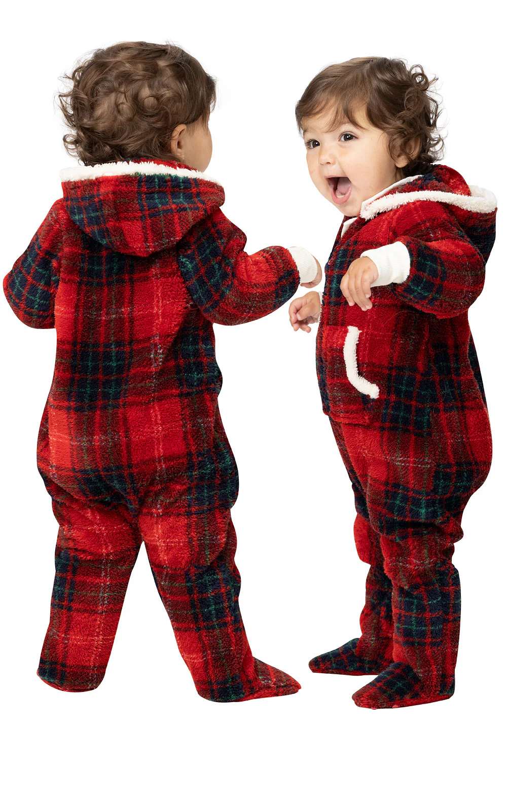 Cozy Holiday Hoodie-Footie Onesie Infant Pajamas  - Final Sale - Image 2