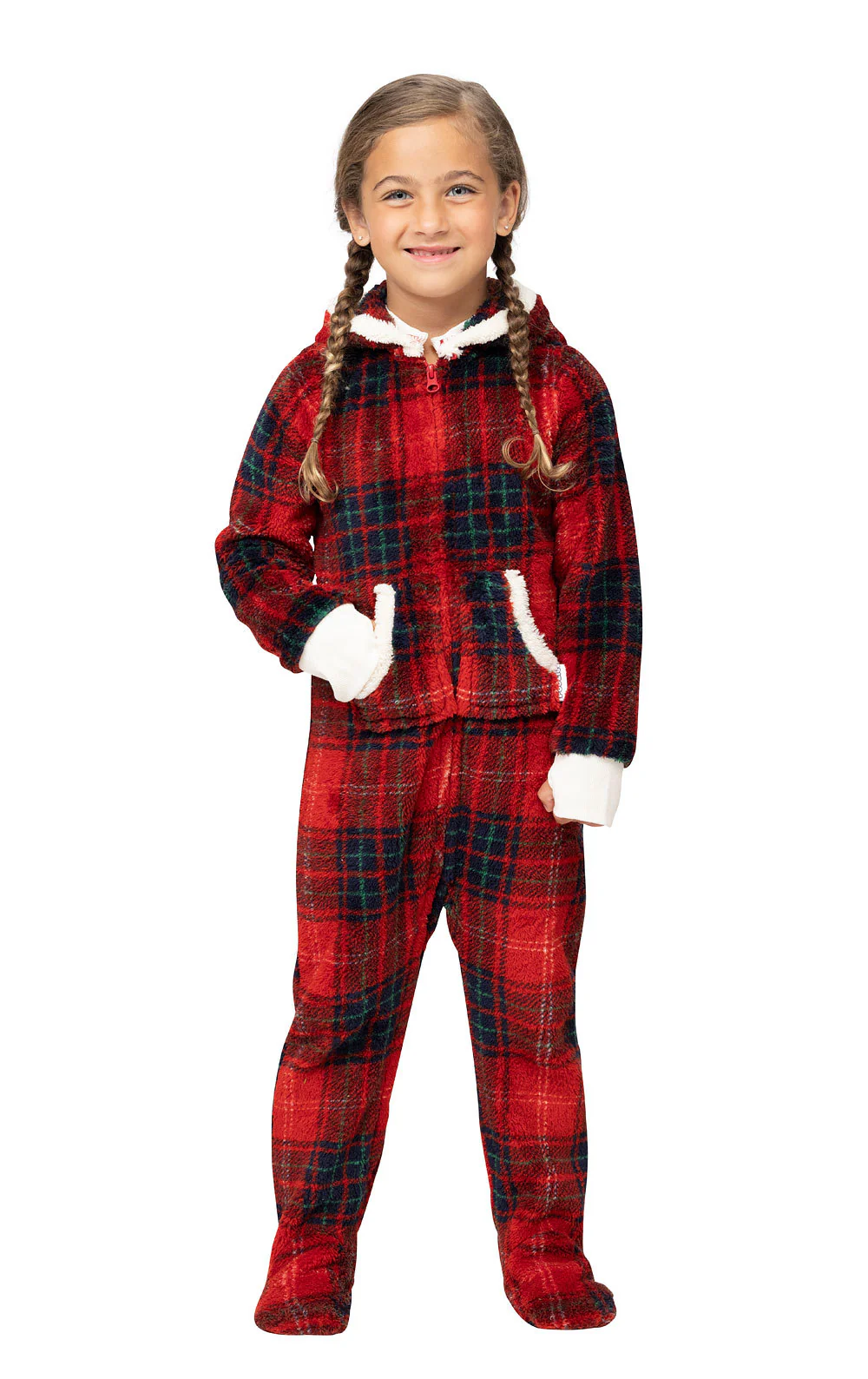 Cozy Holiday Hoodie-Footie Onesie Unisex Kids Pajamas - FINAL SALE - Image 2